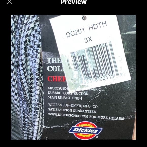 NWT Dickies DC201 Chef Cargo Pants Relaxed Fit in Houndstooth 3X - Picture 11 of 14